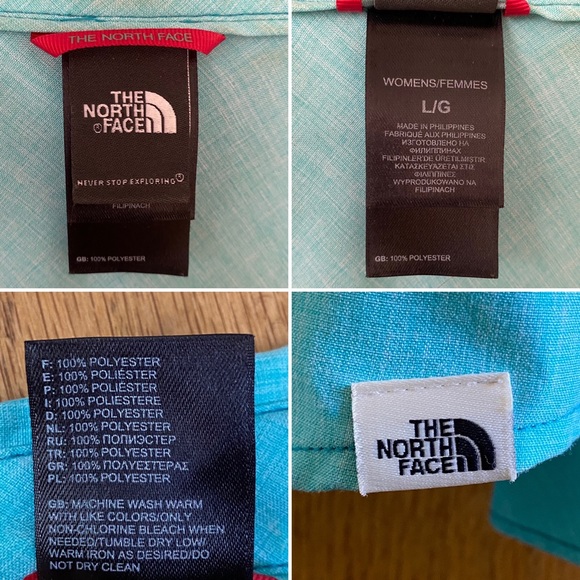 THE NORTH FACE • Aqua Blue Button Down Shirt - L - Picture 7 of 16